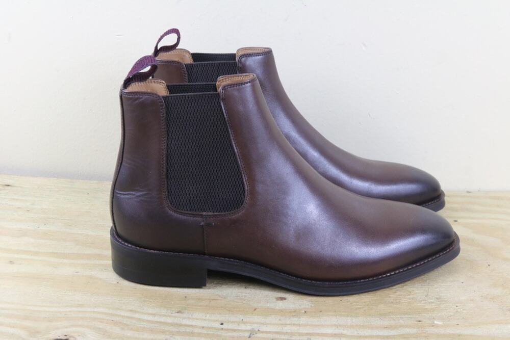 New Ted Baker London Boots Mens 12 Brown Leather Remington Chelsea Shoes